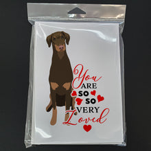 Load image into Gallery viewer, Doberman Pinscher Red and Rust Natural Ears #2 so Loved Greeting Cards -  Blank Note Cards – 8-Pack of Artist-Designed Cards with Envelopes