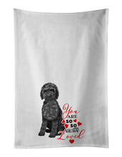 Load image into Gallery viewer, Doodle Black #2 so Loved White Kitchen Towel Set of 2