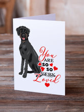 Load image into Gallery viewer, Doodle Black and Tan so Loved Greeting Cards -  Blank Note Cards – 8-Pack of Artist-Designed Cards with Envelopes