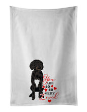 Load image into Gallery viewer, Doodle Black and White #2 so Loved White Kitchen Towel Set of 2