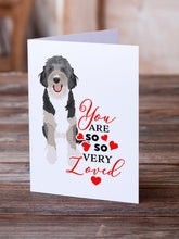 Load image into Gallery viewer, Doodle Black Tricolor #1 so Loved Greeting Cards -  Blank Note Cards – 8-Pack of Artist-Designed Cards with Envelopes