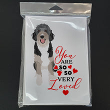 Load image into Gallery viewer, Doodle Black Tricolor #1 so Loved Greeting Cards -  Blank Note Cards – 8-Pack of Artist-Designed Cards with Envelopes
