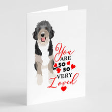 Load image into Gallery viewer, Doodle Black Tricolor #1 so Loved Greeting Cards -  Blank Note Cards – 8-Pack of Artist-Designed Cards with Envelopes
