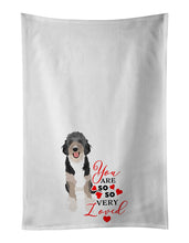 Load image into Gallery viewer, Doodle Black Tricolor #1 so Loved White Kitchen Towel Set of 2