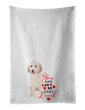 Load image into Gallery viewer, Doodle Cream #1 so Loved White Kitchen Towel Set of 2