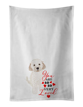 Load image into Gallery viewer, Doodle Cream #4 so Loved White Kitchen Towel Set of 2