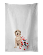 Load image into Gallery viewer, Doodle Fawn #5 so Loved White Kitchen Towel Set of 2