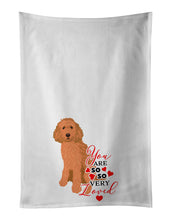 Load image into Gallery viewer, Doodle Red #1 so Loved White Kitchen Towel Set of 2