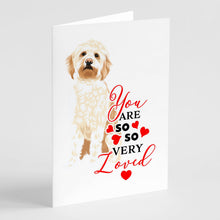 Load image into Gallery viewer, Doodle Red #2 so Loved Greeting Cards -  Blank Note Cards – 8-Pack of Artist-Designed Cards with Envelopes