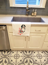Load image into Gallery viewer, Doodle Silver and White #1 so Loved White Kitchen Towel Set of 2