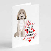 Load image into Gallery viewer, Doodle Tricolor #1 so Loved Greeting Cards -  Blank Note Cards – 8-Pack of Artist-Designed Cards with Envelopes