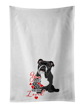 Load image into Gallery viewer, English Bulldog Black and White so Loved White Kitchen Towel Set of 2