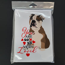 Load image into Gallery viewer, English Bulldog Chocolate Tan so Loved Greeting Cards -  Blank Note Cards – 8-Pack of Artist-Designed Cards with Envelopes