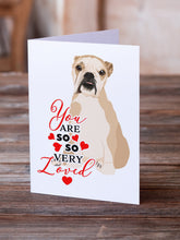 Load image into Gallery viewer, English Bulldog Fawn Puppy so Loved Greeting Cards -  Blank Note Cards – 8-Pack of Artist-Designed Cards with Envelopes