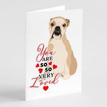 Load image into Gallery viewer, English Bulldog Fawn Puppy so Loved Greeting Cards -  Blank Note Cards – 8-Pack of Artist-Designed Cards with Envelopes