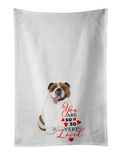 Load image into Gallery viewer, English Bulldog Tricolor #1 so Loved White Kitchen Towel Set of 2