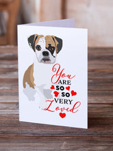 Load image into Gallery viewer, English Bulldog Tricolor #2 so Loved Greeting Cards -  Blank Note Cards – 8-Pack of Artist-Designed Cards with Envelopes