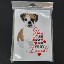 Load image into Gallery viewer, English Bulldog Tricolor #2 so Loved Greeting Cards -  Blank Note Cards – 8-Pack of Artist-Designed Cards with Envelopes