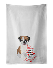 Load image into Gallery viewer, English Bulldog Tricolor #2 so Loved White Kitchen Towel Set of 2