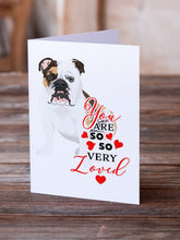 Load image into Gallery viewer, English Bulldog Tricolor #3 so Loved Greeting Cards -  Blank Note Cards – 8-Pack of Artist-Designed Cards with Envelopes