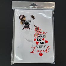 Load image into Gallery viewer, English Bulldog Tricolor #3 so Loved Greeting Cards -  Blank Note Cards – 8-Pack of Artist-Designed Cards with Envelopes