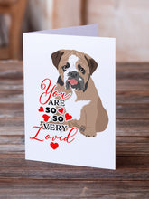 Load image into Gallery viewer, English Bulldog Tricolor #4 so Loved Greeting Cards -  Blank Note Cards – 8-Pack of Artist-Designed Cards with Envelopes
