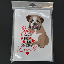 Load image into Gallery viewer, English Bulldog Tricolor #4 so Loved Greeting Cards -  Blank Note Cards – 8-Pack of Artist-Designed Cards with Envelopes