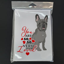 Load image into Gallery viewer, French Bulldog Blue so Loved Greeting Cards -  Blank Note Cards – 8-Pack of Artist-Designed Cards with Envelopes