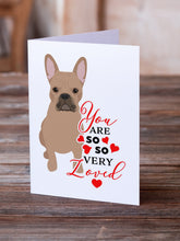 Load image into Gallery viewer, French Bulldog Cream so Loved Greeting Cards -  Blank Note Cards – 8-Pack of Artist-Designed Cards with Envelopes