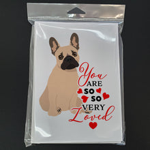 Load image into Gallery viewer, French Bulldog Fawn #1 so Loved Greeting Cards -  Blank Note Cards – 8-Pack of Artist-Designed Cards with Envelopes