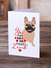 Load image into Gallery viewer, French Bulldog Fawn #2 so Loved Greeting Cards -  Blank Note Cards – 8-Pack of Artist-Designed Cards with Envelopes