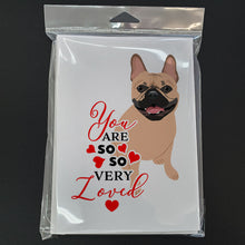 Load image into Gallery viewer, French Bulldog Fawn #2 so Loved Greeting Cards -  Blank Note Cards – 8-Pack of Artist-Designed Cards with Envelopes