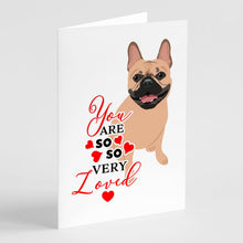 Load image into Gallery viewer, French Bulldog Fawn #2 so Loved Greeting Cards -  Blank Note Cards – 8-Pack of Artist-Designed Cards with Envelopes