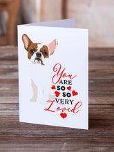 Load image into Gallery viewer, French Bulldog White #2 so Loved Greeting Cards -  Blank Note Cards – 8-Pack of Artist-Designed Cards with Envelopes