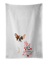 Load image into Gallery viewer, French Bulldog White #2 so Loved White Kitchen Towel Set of 2