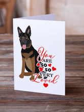 Load image into Gallery viewer, German Shepherd Bicolor so Loved Greeting Cards -  Blank Note Cards – 8-Pack of Artist-Designed Cards with Envelopes