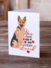 Load image into Gallery viewer, German Shepherd Black and Tan #1 so Loved Greeting Cards -  Blank Note Cards – 8-Pack of Artist-Designed Cards with Envelopes