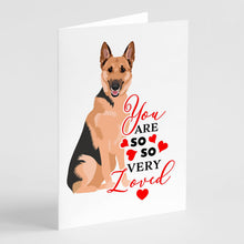 Load image into Gallery viewer, German Shepherd Black and Tan #1 so Loved Greeting Cards -  Blank Note Cards – 8-Pack of Artist-Designed Cards with Envelopes