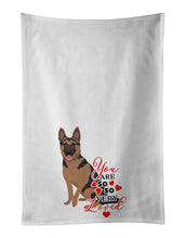 Load image into Gallery viewer, German Shepherd Red and Black so Loved White Kitchen Towel Set of 2