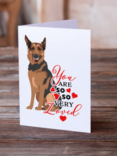 Load image into Gallery viewer, German Shepherd Red Sable so Loved Greeting Cards -  Blank Note Cards – 8-Pack of Artist-Designed Cards with Envelopes