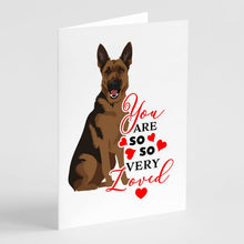 Load image into Gallery viewer, German Shepherd Black and Tan #2 so Loved Greeting Cards -  Blank Note Cards – 8-Pack of Artist-Designed Cards with Envelopes