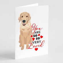 Load image into Gallery viewer, Golden Retriever Fawn #2 so Loved Greeting Cards -  Blank Note Cards – 8-Pack of Artist-Designed Cards with Envelopes