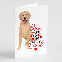 Load image into Gallery viewer, Golden Retriever Fawn #3 so Loved Greeting Cards -  Blank Note Cards – 8-Pack of Artist-Designed Cards with Envelopes