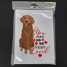 Load image into Gallery viewer, Golden Retriever Red #1 so Loved Greeting Cards -  Blank Note Cards – 8-Pack of Artist-Designed Cards with Envelopes
