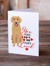 Load image into Gallery viewer, Golden Retriever Gold #2 so Loved Greeting Cards -  Blank Note Cards – 8-Pack of Artist-Designed Cards with Envelopes