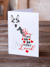 Load image into Gallery viewer, Siberian Husky Puppy so Loved Greeting Cards -  Blank Note Cards – 8-Pack of Artist-Designed Cards with Envelopes