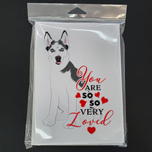 Load image into Gallery viewer, Siberian Husky Puppy so Loved Greeting Cards -  Blank Note Cards – 8-Pack of Artist-Designed Cards with Envelopes