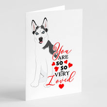 Load image into Gallery viewer, Siberian Husky Puppy so Loved Greeting Cards -  Blank Note Cards – 8-Pack of Artist-Designed Cards with Envelopes