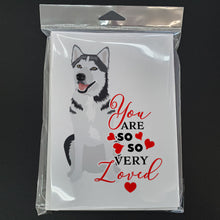 Load image into Gallery viewer, Siberian Husky Silver and White #1 so Loved Greeting Cards -  Blank Note Cards – 8-Pack of Artist-Designed Cards with Envelopes