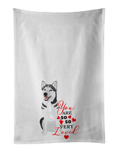 Load image into Gallery viewer, Siberian Husky Silver and White #1 so Loved White Kitchen Towel Set of 2